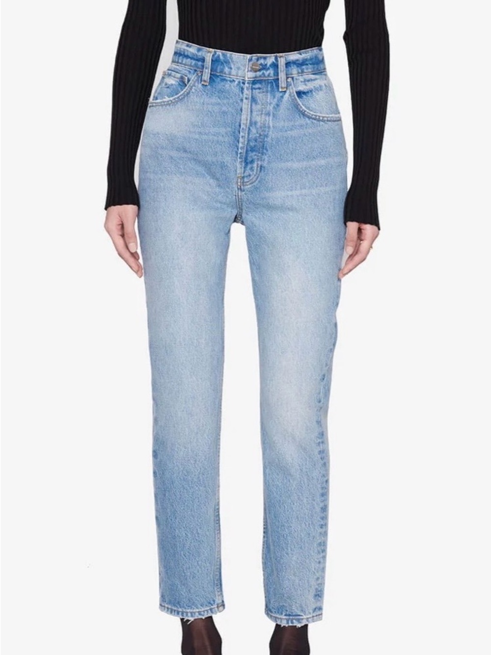 Anine Bing High-Rise Light Blue Straight Leg Women's Jeans